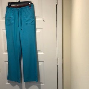 Heart soul aqua blue small scrub pant.